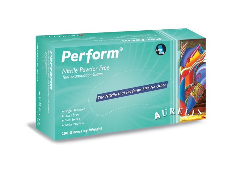 AURELIA Perform Nitrile Powder Free Teal Gloves