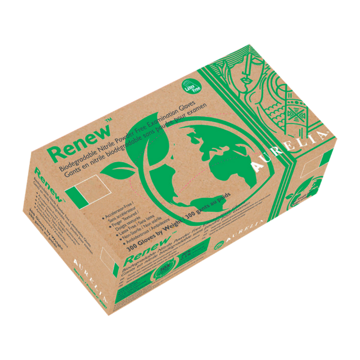 AURELIA Renew Biodegradable Nitrile Powder Free Gloves Green