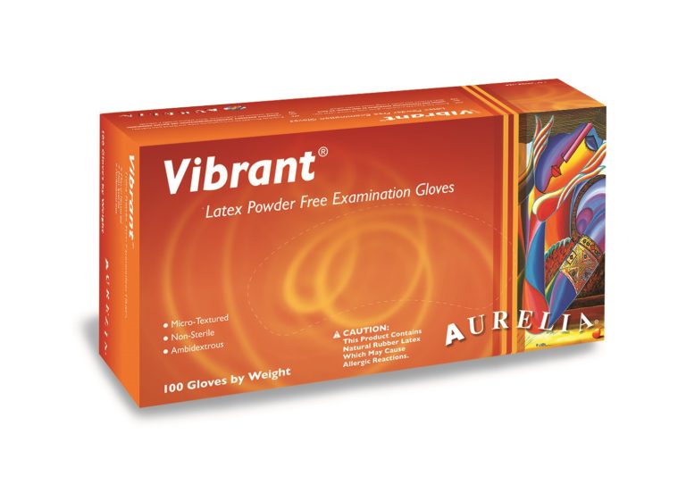 AURELIA Vibrant Latex Powder Free Exam Gloves