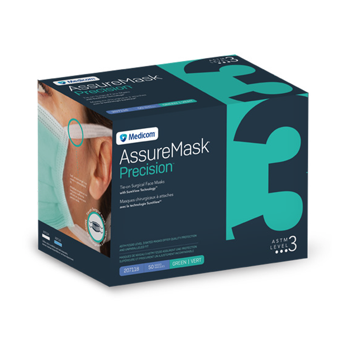 MEDICOM AssureMask Precision Tie-On Surgical Masks