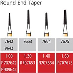 COLTENE Alpen Carbide Composite Trimming Round End Tapered Bur #7664 12 Flutes FG 5/pk