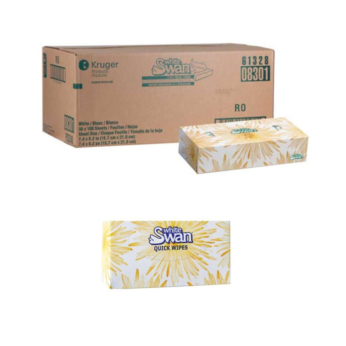 White Swan Facial Tissue White 30 boxes/case (100 sheets/box)