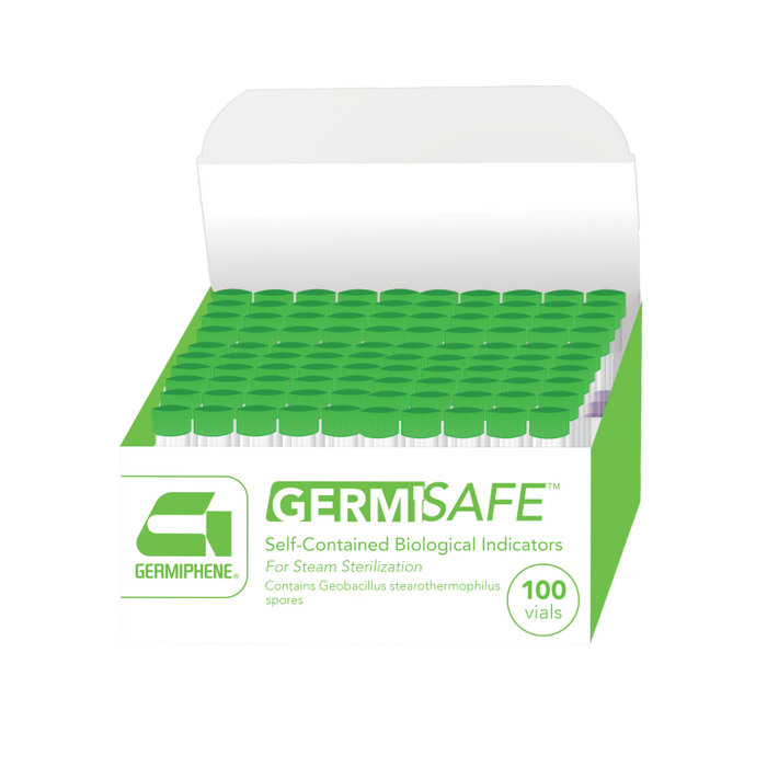 GERMIPHENE Germi-Safe Spore Testing Monitoring System Indicator Vials 24 hr