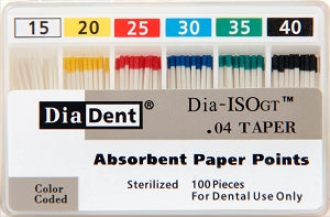 DiaDent Absorbent Paper Points Dia-ISO GT 100/box