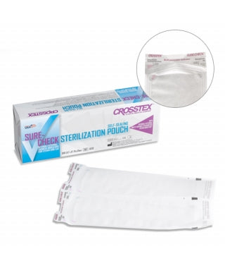 CROSSTEX Sure-Check Class 4 Sterilization Pouches (White)